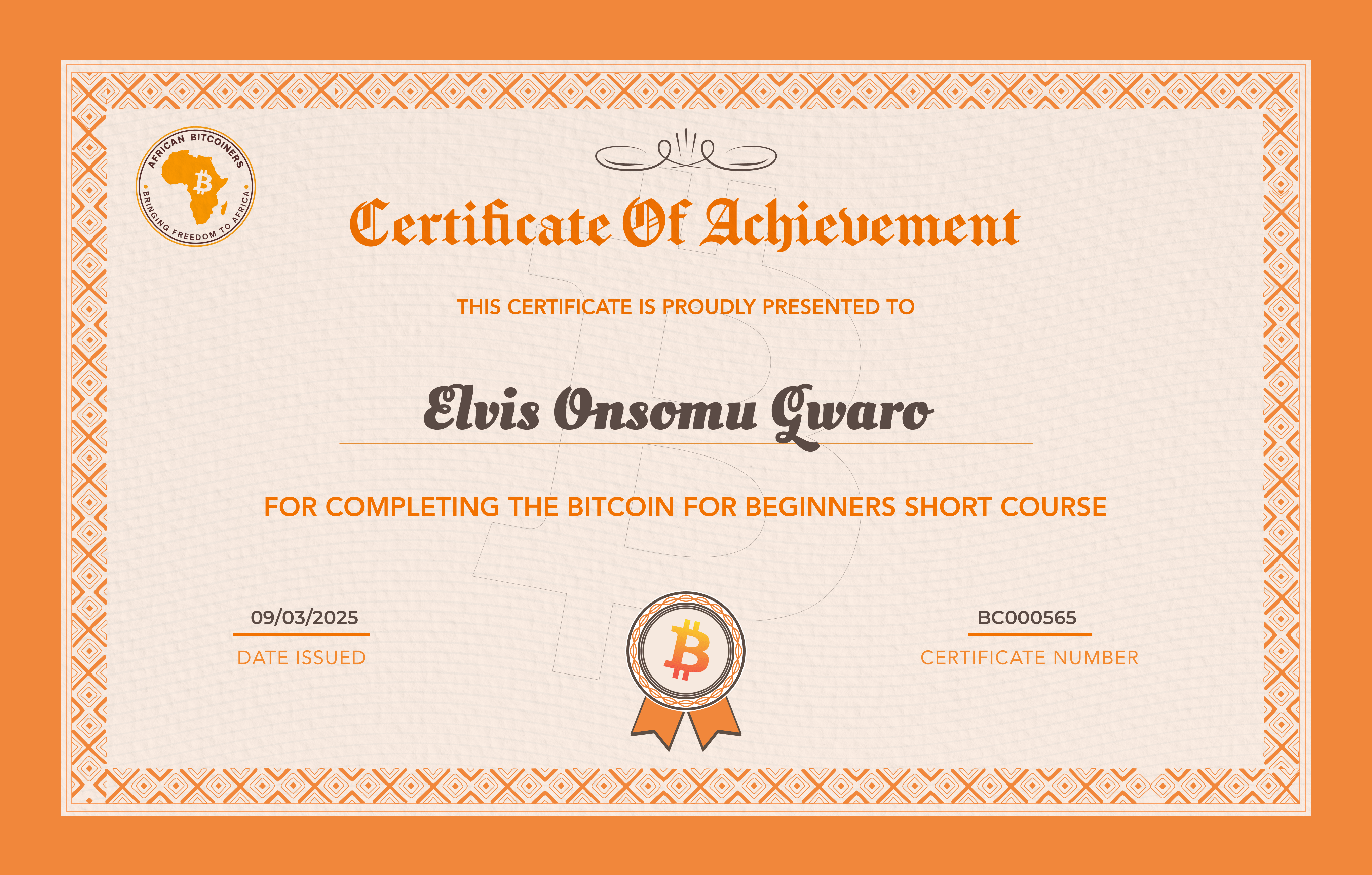 Your Certificate